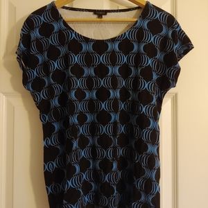 Black with blue cap sleeve shirt